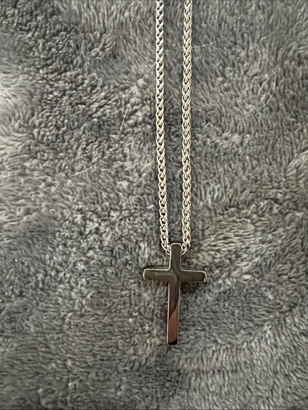 Silver Cross Pendant Necklace - Men's Jewelry